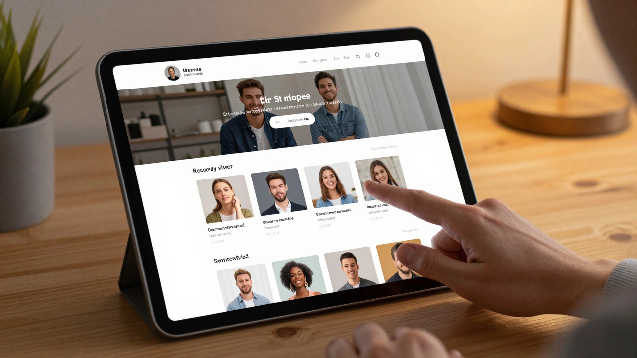 A tablet displaying a personalized e-commerce site with responsive layout and user-specific elements.