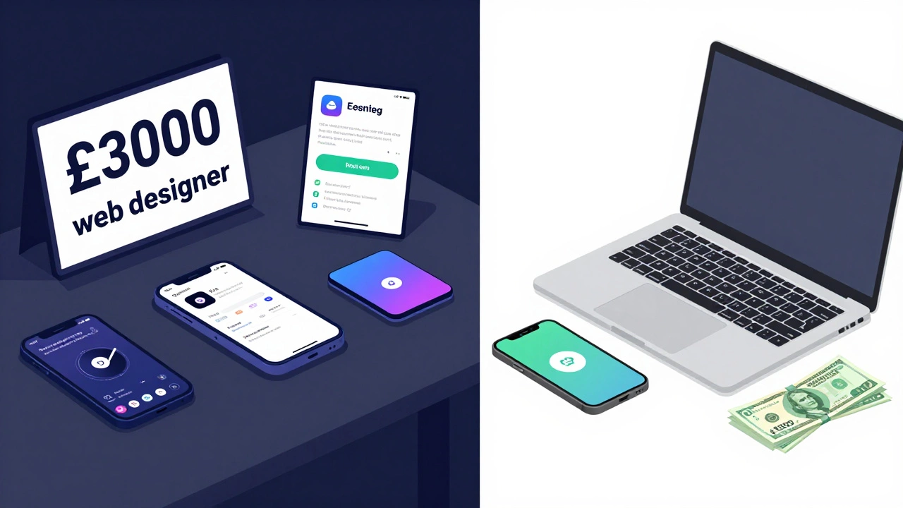 Contrasting images: expensive unnecessary tools vs. simple, smart startup essentials for an online store.