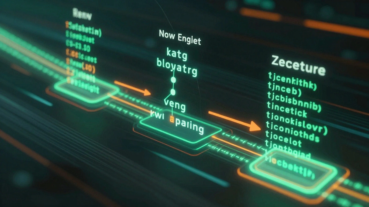 Abstract visualization of PHP code parsing and execution