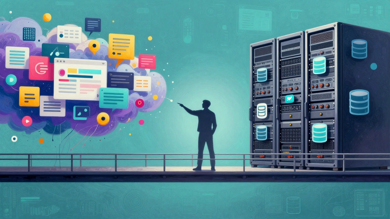 Conceptual image of a developer bridging frontend design and backend infrastructure
