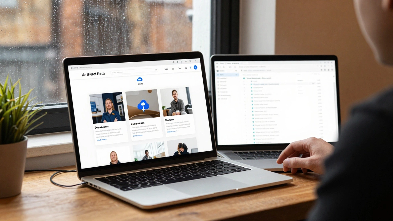 Developer workspace with deployed portfolio site