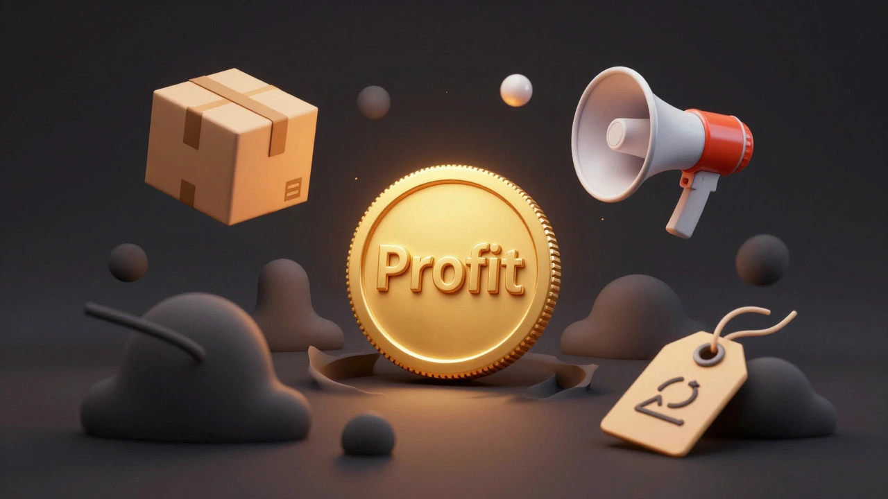 Golden coin being consumed by shadowy shapes representing hidden business costs