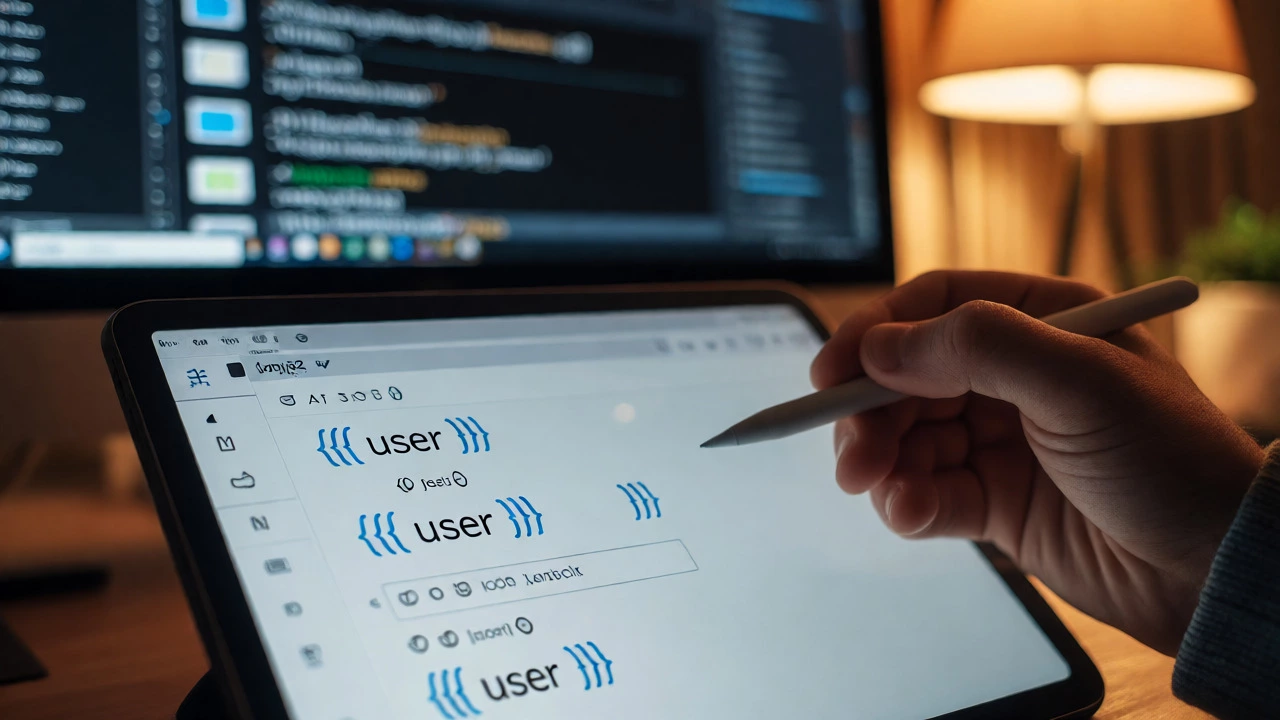 Developer editing Jinja2 templates with live HTML preview
