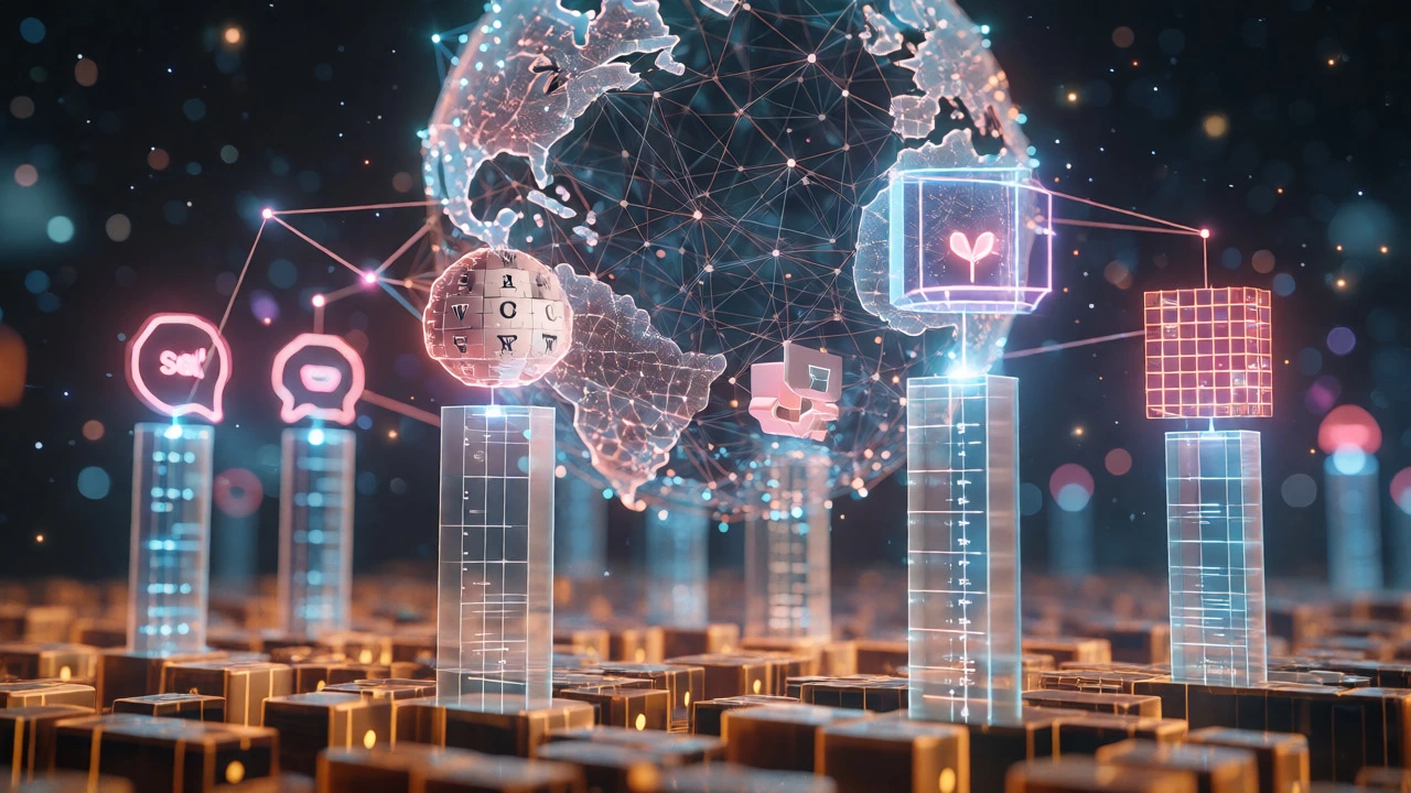 Abstract digital globe showing PHP powering major tech platforms