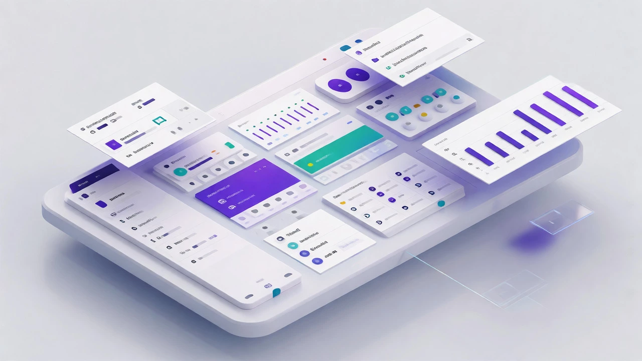 Hybrid dashboard view mixing responsive grids with adaptive component hiding.