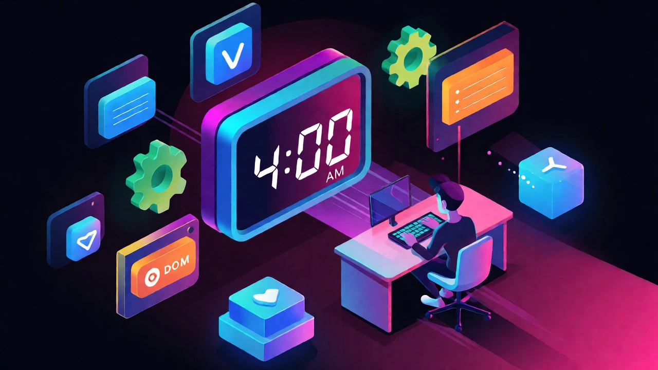 Stylized visualization of an eight-hour coding sprint